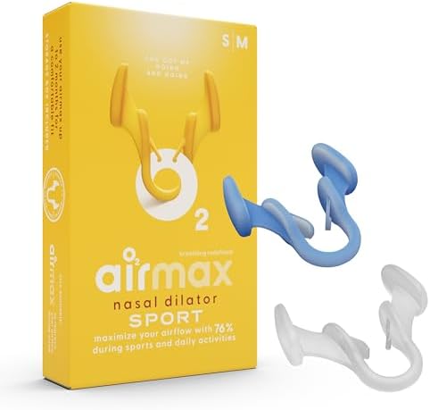 Paquete de Prueba de Dilatadores Nasales Deportivos Unisex Air Max - Ayuda para Respirar Fácil, Segura y Cómoda - Mejora el Flujo de Aire - Azul, - imagen 1