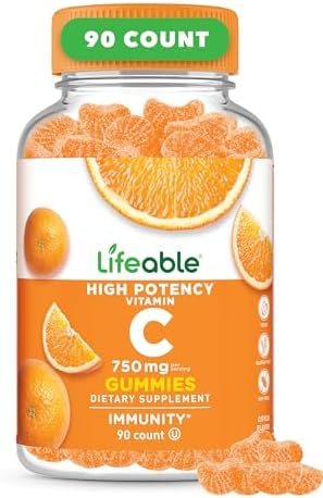 Gomitas de Vitamina C Lifeable para Adultos | 750mg | Sabor Naranja Delicioso | Veganas y No GMO | Apoyo Inmunológico | 90 Gomitas - imagen 1