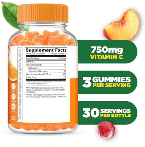 Gomitas de Vitamina C Lifeable para Adultos | 750mg | Sabor Naranja Delicioso | Veganas y No GMO | Apoyo Inmunológico | 90 Gomitas - imagen 2