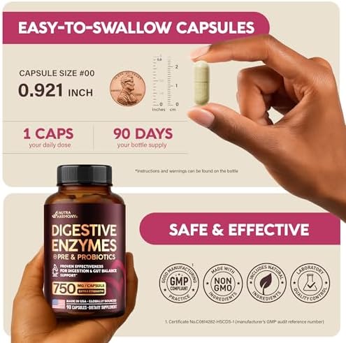 Enzimas Digestivas para Mujeres - Multi Enzimas Digestivas | Papaya | Bromelina | Probióticos y Prebióticos - Soporte Digestivo y Alivio de - imagen 8