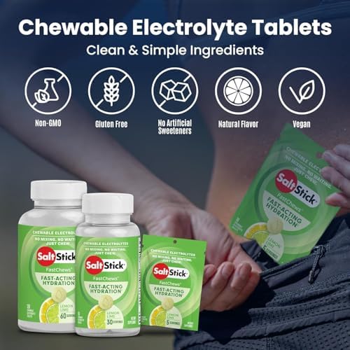 SaltStick FASTCHEWS® Re sellables, Paquete Variado de 4 con Naranja Ácida y Limón-Lima Refrescante - imagen 4