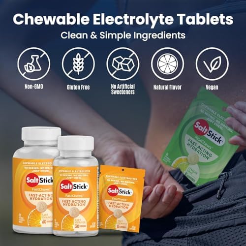 SaltStick FASTCHEWS® Re sellables, Paquete Variado de 4 con Naranja Ácida y Limón-Lima Refrescante - imagen 5
