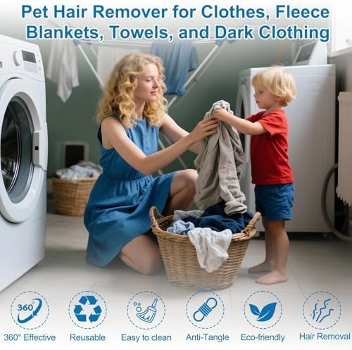 20 Piezas Removedor de Pelo de Mascota para Lavado - Trampas de Pelusa Mini de 1.4 Pulgadas para Lavadora/Secadora, Efectivas para Atrapar Pelo de - imagen 7