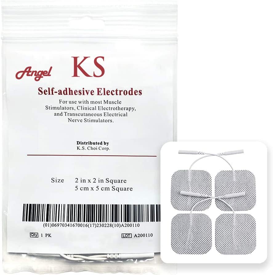 Unidad KS Premium TENS/EMS con 40 Electrodos Reutilizables de Gel Carbono Autoadhesivos de 2x2 - imagen 2