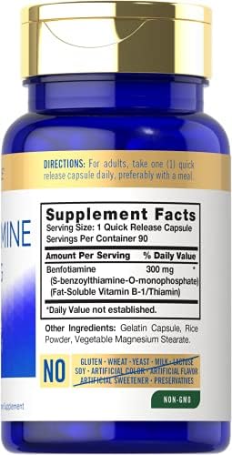 Carlyle Benfotiamina 300mg | 90 Cápsulas | Suplemento de Vitamina B1 Soluble en Grasa | No GMO, Libre de Gluten - imagen 2