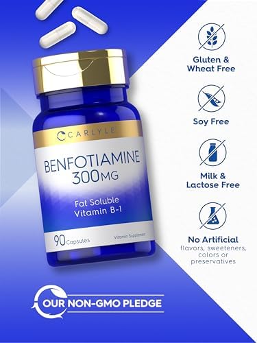 Carlyle Benfotiamina 300mg | 90 Cápsulas | Suplemento de Vitamina B1 Soluble en Grasa | No GMO, Libre de Gluten - imagen 4