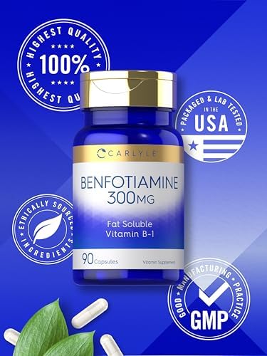 Carlyle Benfotiamina 300mg | 90 Cápsulas | Suplemento de Vitamina B1 Soluble en Grasa | No GMO, Libre de Gluten - imagen 5