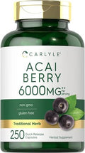 Suplemento de Acai Berry Carlyle | 250 Cápsulas | Extracto Herbal Tradicional | Libre de GMO y Gluten - imagen 1