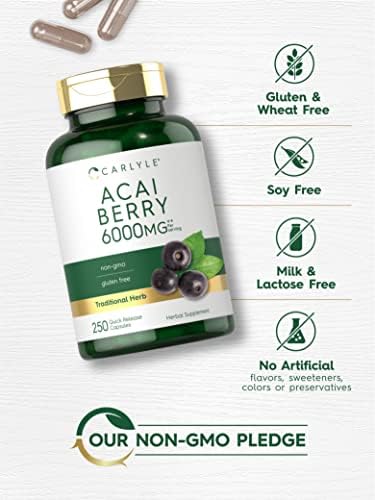 Suplemento de Acai Berry Carlyle | 250 Cápsulas | Extracto Herbal Tradicional | Libre de GMO y Gluten - imagen 5