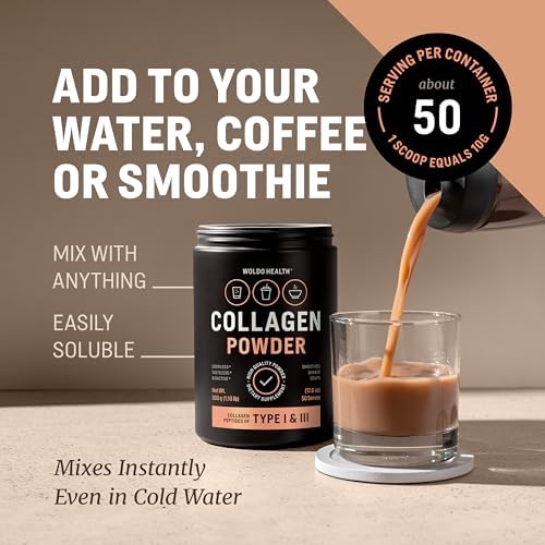 WoldoHealth Colágeno en Polvo 50 Porciones - Alimentado con Pasto, Sin Sabor, Se Disuelve Fácilmente en Bebidas Calientes y Frías, Apoya Cabello, - imagen 6