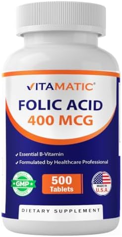 Ácido Fólico Vitamatic 400 mcg - 500 Tabletas Vegetarianas - Vitamina B9 - imagen 1
