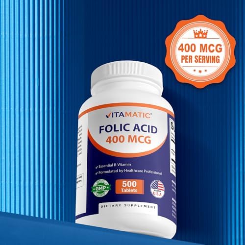 Ácido Fólico Vitamatic 400 mcg - 500 Tabletas Vegetarianas - Vitamina B9 - imagen 5