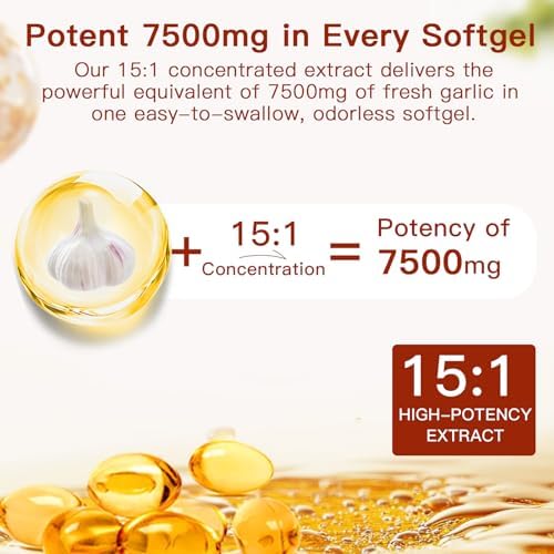 ULIKEATM Extracto de Ajo Aged Sin Olor, 7500mg, Cápsulas Orgánicas de Ajo para Bienestar Antioxidante y Soporte Inmunológico, Vegetariano, No GMO, - imagen 6