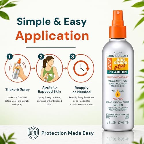 Aerosol Repelente de Insectos AVON Skin So Soft Bug Guard Plus Picaridin — Spray Sin DEET, Con Vitamina E y Aloe, 4 oz, Ideal para Viajes - imagen 6
