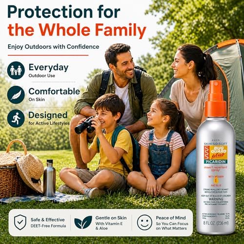 Aerosol Repelente de Insectos AVON Skin So Soft Bug Guard Plus Picaridin — Spray Sin DEET, Con Vitamina E y Aloe, 4 oz, Ideal para Viajes - imagen 8