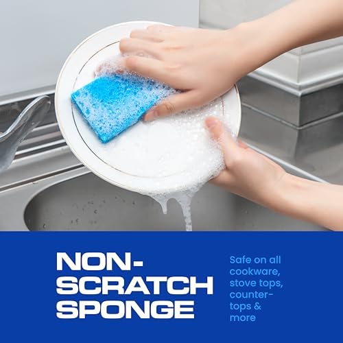 Esponjas de Cocina SCRUBIT 48 Piezas para Limpiar Platos - Esponjas de Limpieza Sin Rayones - Empaque Puede Variar, Esponjas de Celulosa Natural - imagen 6