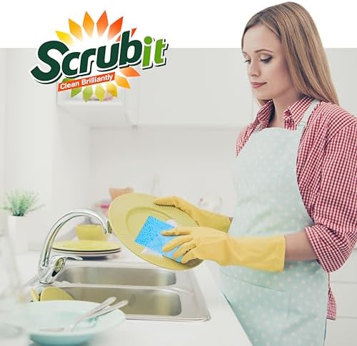 Esponjas de Cocina SCRUBIT 48 Piezas para Limpiar Platos - Esponjas de Limpieza Sin Rayones - Empaque Puede Variar, Esponjas de Celulosa Natural - imagen 7