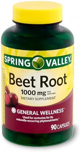 Suplemento Dietético de Raíz de Betabel Spring Health Valley, 1000 mg, 90 Cápsulas + Tu Guía de Vitaminas© - imagen 1
