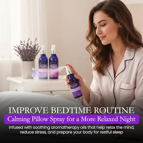 Spray de Almohada para Dormir Profundamente | Alivio del Estrés y la Ansiedad | (Paquete de 3) Lavanda, Vainilla, Rocío de Rosa | por Combat Cleaner - imagen 4