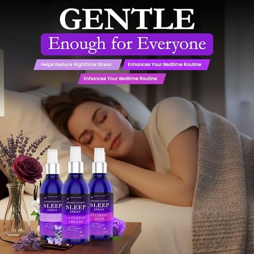 Spray de Almohada para Dormir Profundamente | Alivio del Estrés y la Ansiedad | (Paquete de 3) Lavanda, Vainilla, Rocío de Rosa | por Combat Cleaner - imagen 5