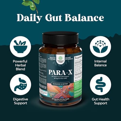 Suplemento Herbal PARA-X para la Salud Digestiva - Apoyo Inmunológico con Nogal Negro, Ajenjo y Clavos - Detox Intestinal - 60 Cápsulas - Hecho en - imagen 4
