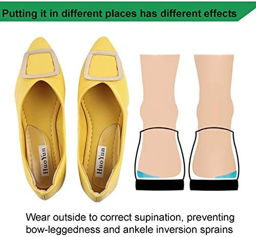 5 Pares de Plantillas Silicón Mediales y Laterales - Inserciones Adhesivas Correctivas para Alineación de Pies, Dolor de Rodillas, Piernas Arqueadas, - imagen 5