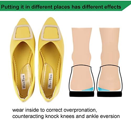 5 Pares de Plantillas Silicón Mediales y Laterales - Inserciones Adhesivas Correctivas para Alineación de Pies, Dolor de Rodillas, Piernas Arqueadas, - imagen 6