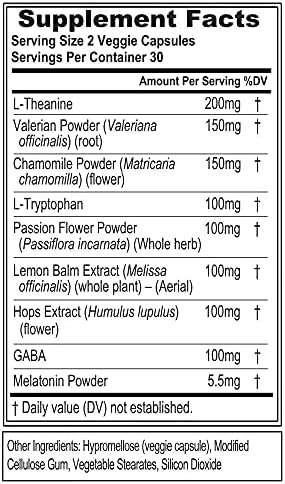 Suplementos de Sueño Herbal Evlution Nutrition para Adultos - Apoyo Suave para Dormir con Melatonina, Valeriana, L-Triptófano y Más - 30 Cápsulas - imagen 2