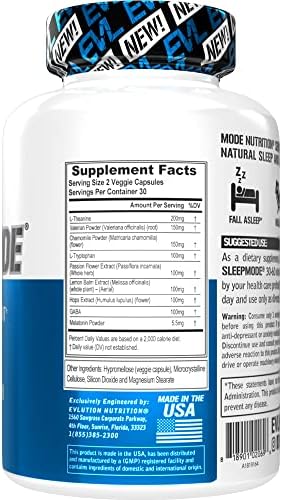 Suplementos de Sueño Herbal Evlution Nutrition para Adultos - Apoyo Suave para Dormir con Melatonina, Valeriana, L-Triptófano y Más - 30 Cápsulas - imagen 3