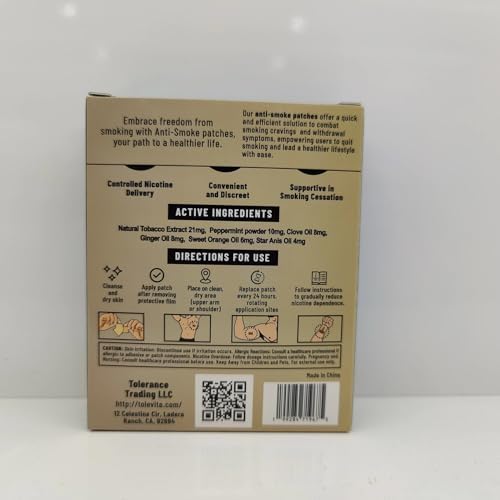 Parches Herbales Anti-Humo TOLEVITA Beige 21 mg | Parches para Dejar de Fumar y Reducir Ansias | 30 Parches para un Estilo de Vida Saludable - imagen 3