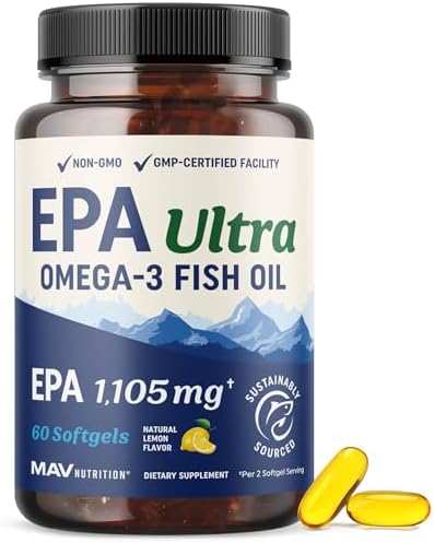 EPA Ultra 1,105MG | Suplemento de Omega 3 para la Salud Cardiaca y Función Celular | 1,650MG de Ácidos Grasos Omega-3 | Alta Potencia | 60 Cápsulas - imagen 1