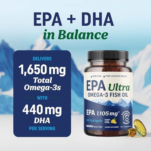 EPA Ultra 1,105MG | Suplemento de Omega 3 para la Salud Cardiaca y Función Celular | 1,650MG de Ácidos Grasos Omega-3 | Alta Potencia | 60 Cápsulas - imagen 4