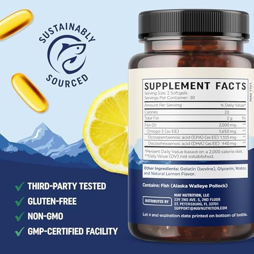 EPA Ultra 1,105MG | Suplemento de Omega 3 para la Salud Cardiaca y Función Celular | 1,650MG de Ácidos Grasos Omega-3 | Alta Potencia | 60 Cápsulas - imagen 6