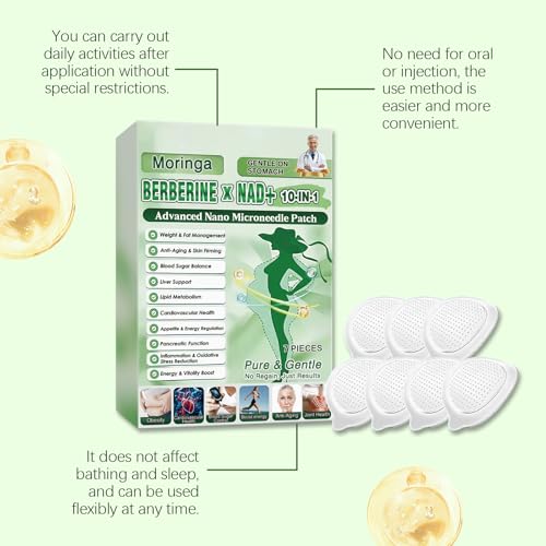 Parche de Moringa y Berberina – Tecnología Nano Microdart 10 en 1, Parche Herbal Avanzado para Mujeres y Hombres, Diseño Suave y No Irritante (2 - imagen 5