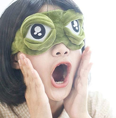 Mascarilla de Sueño 3D para Niños y Adultos - 2 Piezas, Diseño Divertido de Rana, Gato y Perro, Contorneada y Antifaz para Dormir - imagen 5