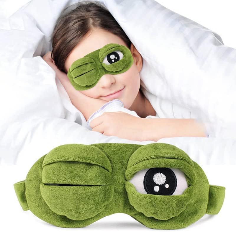 Mascarilla de Sueño 3D para Niños y Adultos - 2 Piezas, Diseño Divertido de Rana, Gato y Perro, Contorneada y Antifaz para Dormir - imagen 7