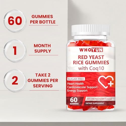 Gomitas Sin Azúcar Whoyun de Arroz Rojo con CoQ10, Suplemento de Arroz Rojo - imagen 7