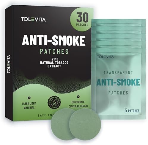 Parches Herbales Antihumo TOLEVITA – Forma Circular 7mg (Verde), Parches para Dejar de Fumar y Reducir Ansias | 30 Parches para un Estilo de Vida - imagen 1