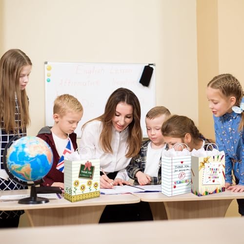 BDDYYI 12 Pzs Bolsas de Agradecimiento para Maestros con Papel de Seda y Asas, Perfectas para Regalos de Fin de Curso y Celebraciones en el Aula - imagen 3