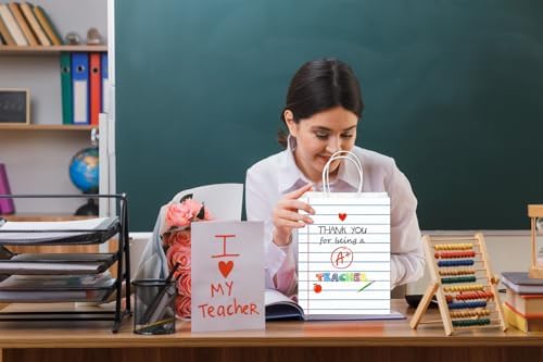 BDDYYI 12 Pzs Bolsas de Agradecimiento para Maestros con Papel de Seda y Asas, Perfectas para Regalos de Fin de Curso y Celebraciones en el Aula - imagen 6