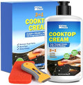 Kit Limpiador y Pulidor para Estufas de Vidrio – Limpiador Pesado con Raspador y Almohadilla, Elimina Comida Quemada, Grasa y Manchas Difíciles, - imagen 1