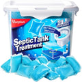 Vacplus Tratamiento para Tanques Sépticos - 24 Paquetes para 2 Años, Enzimas Disolubles y Descartables para Olores y Residuos - imagen 1