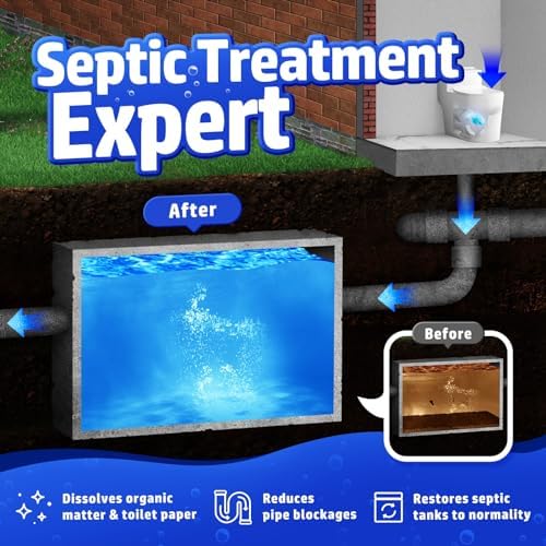 Vacplus Tratamiento para Tanques Sépticos - 24 Paquetes para 2 Años, Enzimas Disolubles y Descartables para Olores y Residuos - imagen 2