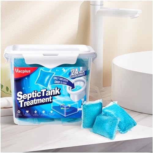 Vacplus Tratamiento para Tanques Sépticos - 24 Paquetes para 2 Años, Enzimas Disolubles y Descartables para Olores y Residuos - imagen 6