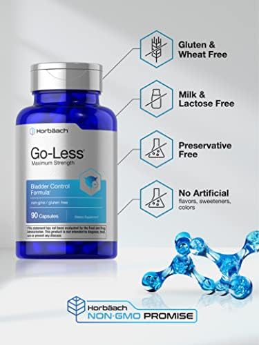 Suplemento de Control de Vejiga Horbäach Go Less | 90 Cápsulas | Máxima Potencia para Mujeres y Hombres | Fórmula Sin OGM y Libre de Gluten - imagen 4