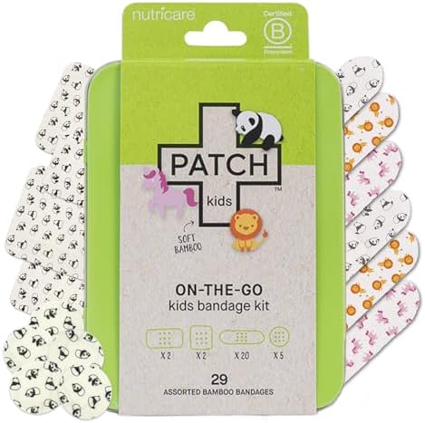 Kit de Curitas Adhesivas Naturales de Bambú para Niños Patch, 29 piezas, Hipoalergénicas y Ecológicas para Piel Sensible, Diseños Divertidos - imagen 1