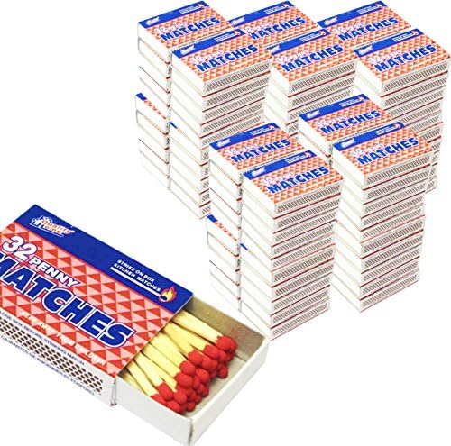 100 Paquetes de Cerillos 32 Contenidos para Encender Fuegos en Cocina y Camping - imagen 1