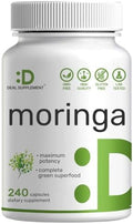 Cápsulas de Moringa 240 Cápsulas – Suministro de 4 Meses – Extracto Puro de Hoja de Moringa de Máxima Potencia – Suplemento Verde Completo para - imagen 1