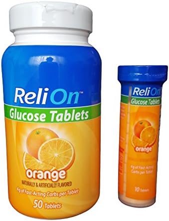 ReliOn Glucosa, 50 Tabletas en Tubo Portátil, 10 Tabletas. (Naranja) de ReliOn - imagen 1
