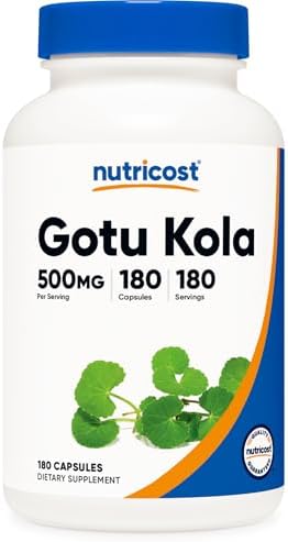 Nutricost Gotu Kola 500 MG, 180 Cápsulas Vegetarianas - Sin Gluten, No OGM - imagen 1